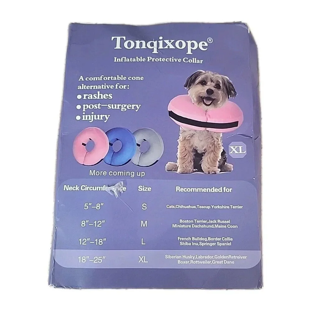 Inflatable Dog Collar-Soft Protective  After Surgery,Dog Donut For Dogs Size XL